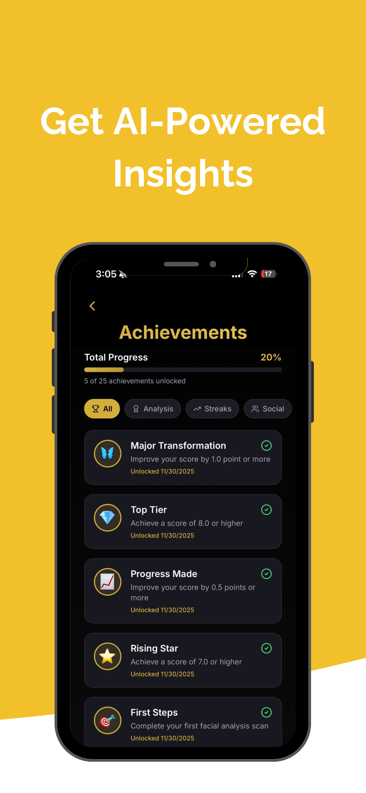 Get AI-powered insights and track achievements